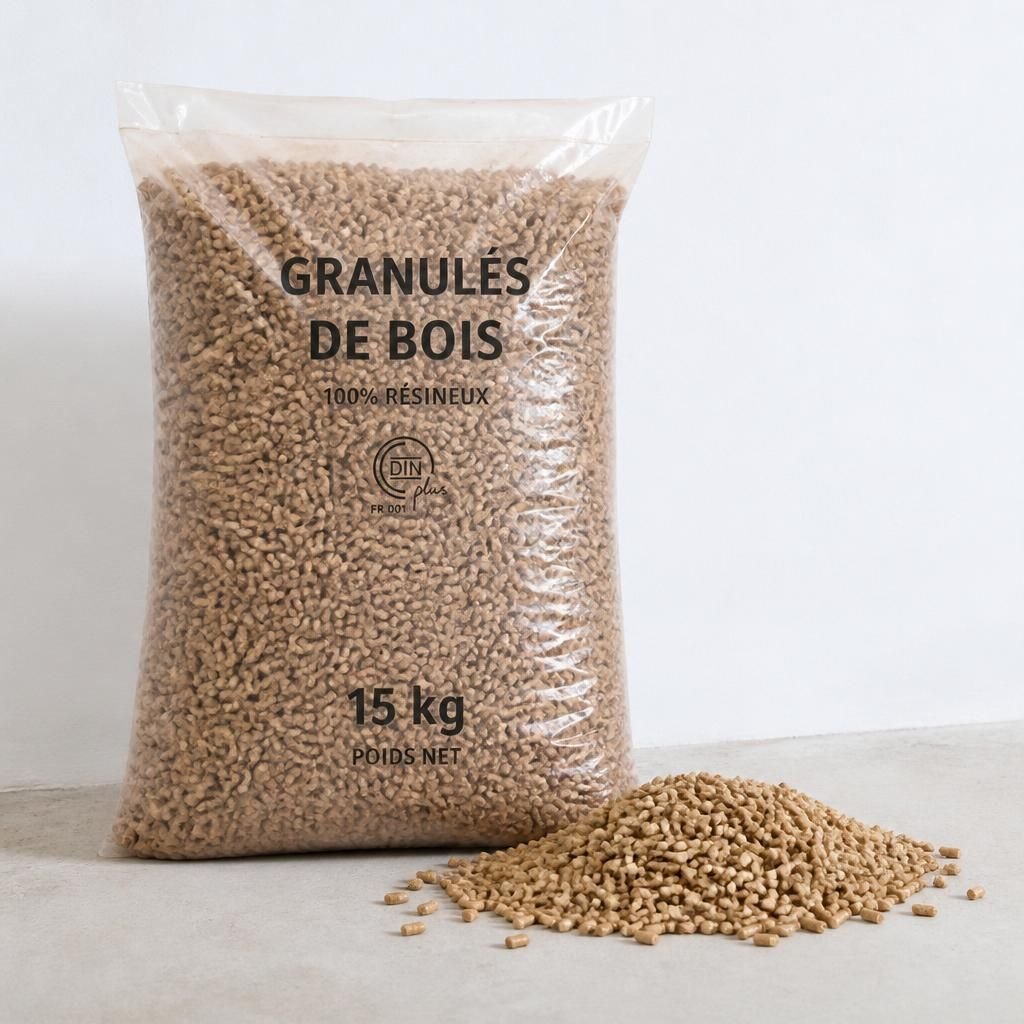 Sac unitaire 15 kg de pellets certifiés ENplus A1 BoisLivre