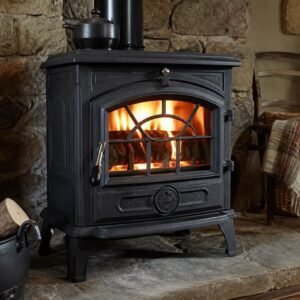 Poêle en fonte à haute inertie thermique pour chauffage au bois